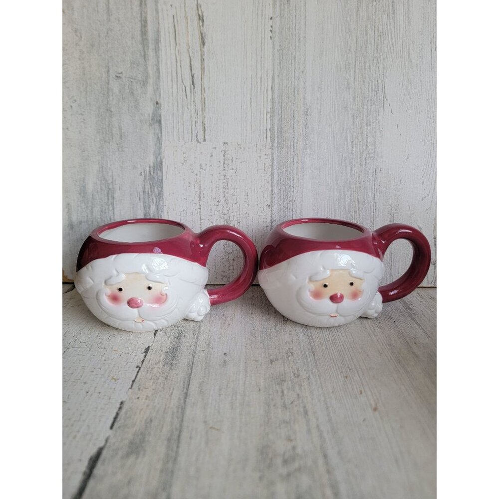 Xmas Santa Claus jolly mug kitchen home‎ decor ceramic blush vintage